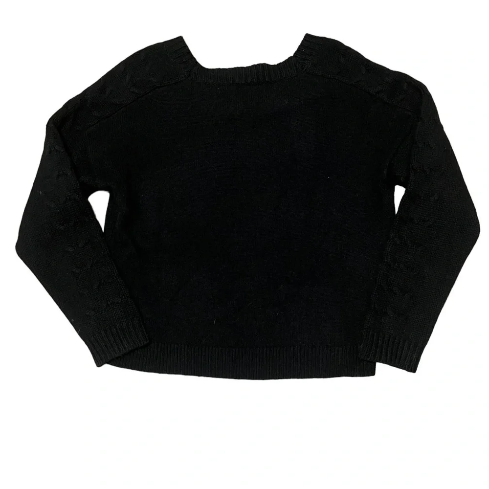 Ann Taylor cashmere and wool blend black scoop neck sweater